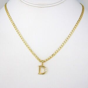 Gold Initial D Pendant Necklace
